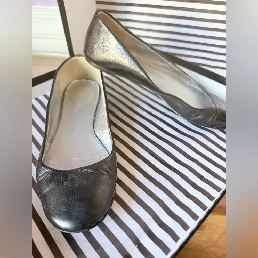 J. Crew Black Leather Ballet Flats